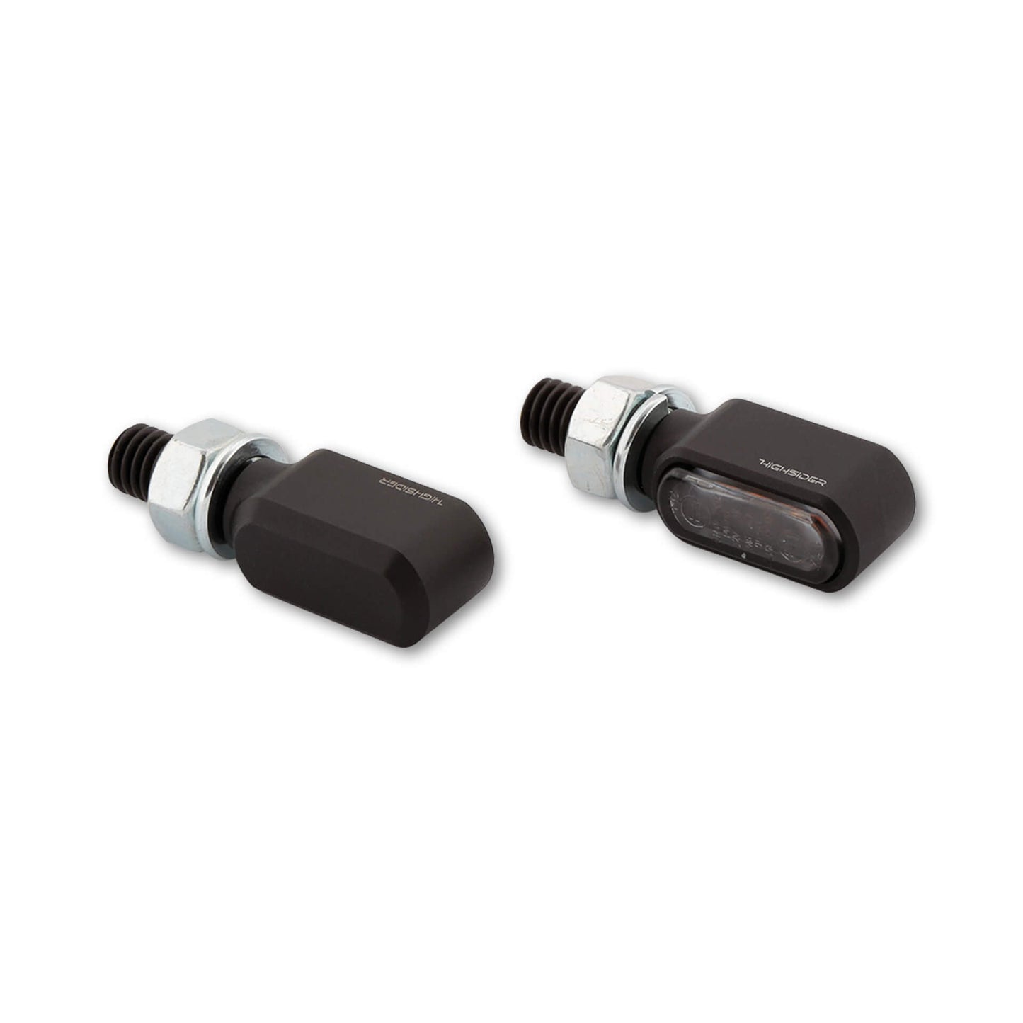 HIGHSIDER Little Bronx Motorrad LED Blinker Positionslicht 2in1 Schwarz Paar