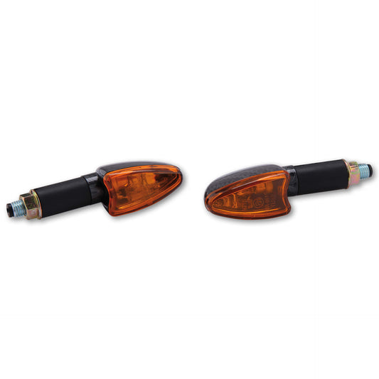 SHIN YO ARROW Motorrad Blinker Carbonlook / Glas Orange, E-geprüft (Paar)