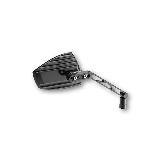 HIGHSIDER Wave Motorrad Spiegel Schwarz Silber E-geprüft Paar