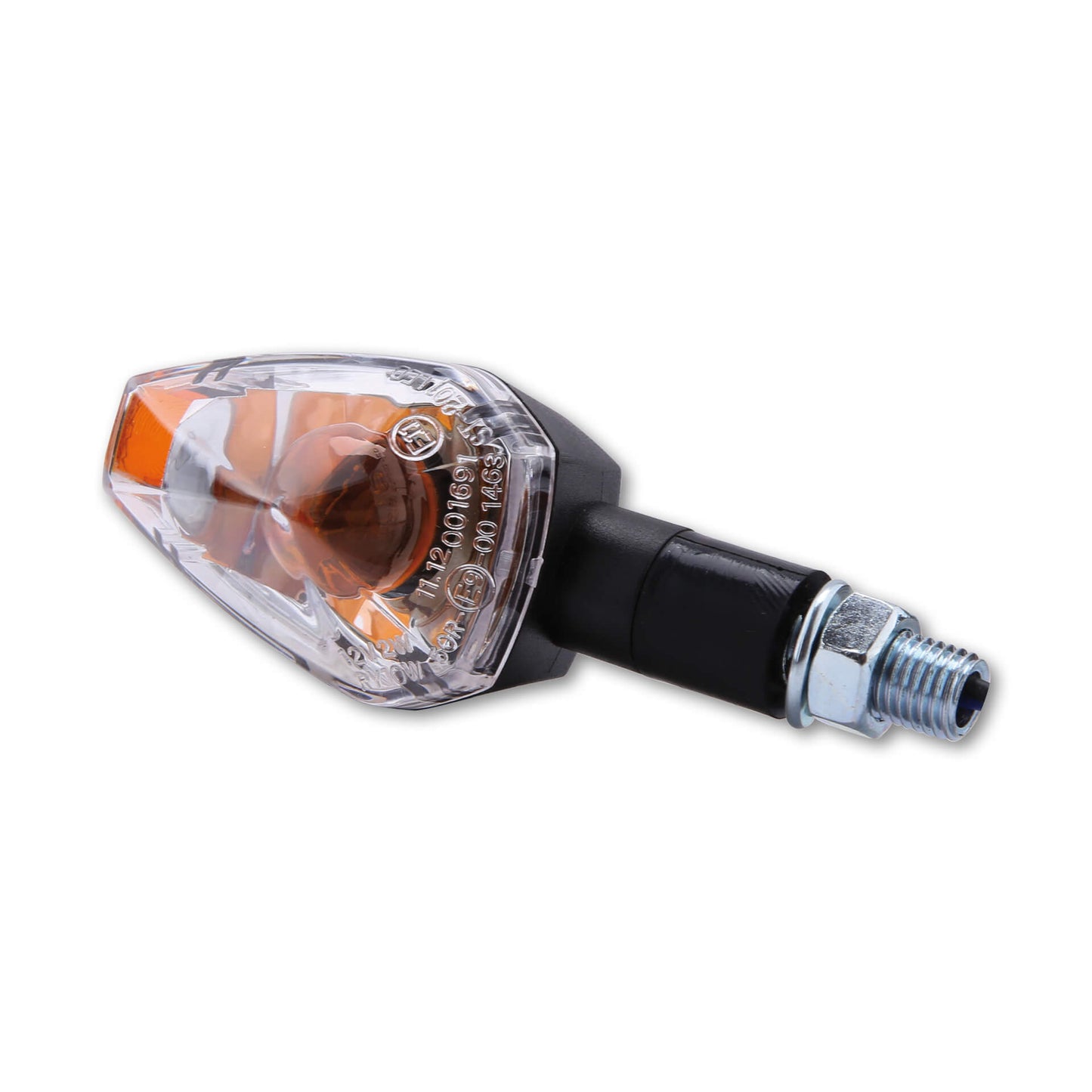 SHIN YO Motorrad Blinker Big Peak Schwarz klares Glas E-geprüft (Paar)