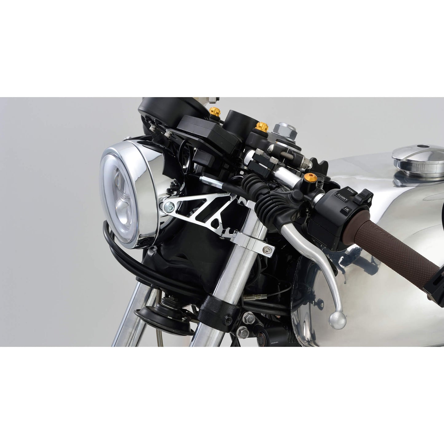 Highsider Motorrad Scheinwerferhalter Set 42–43 mm Chrom (kurz)