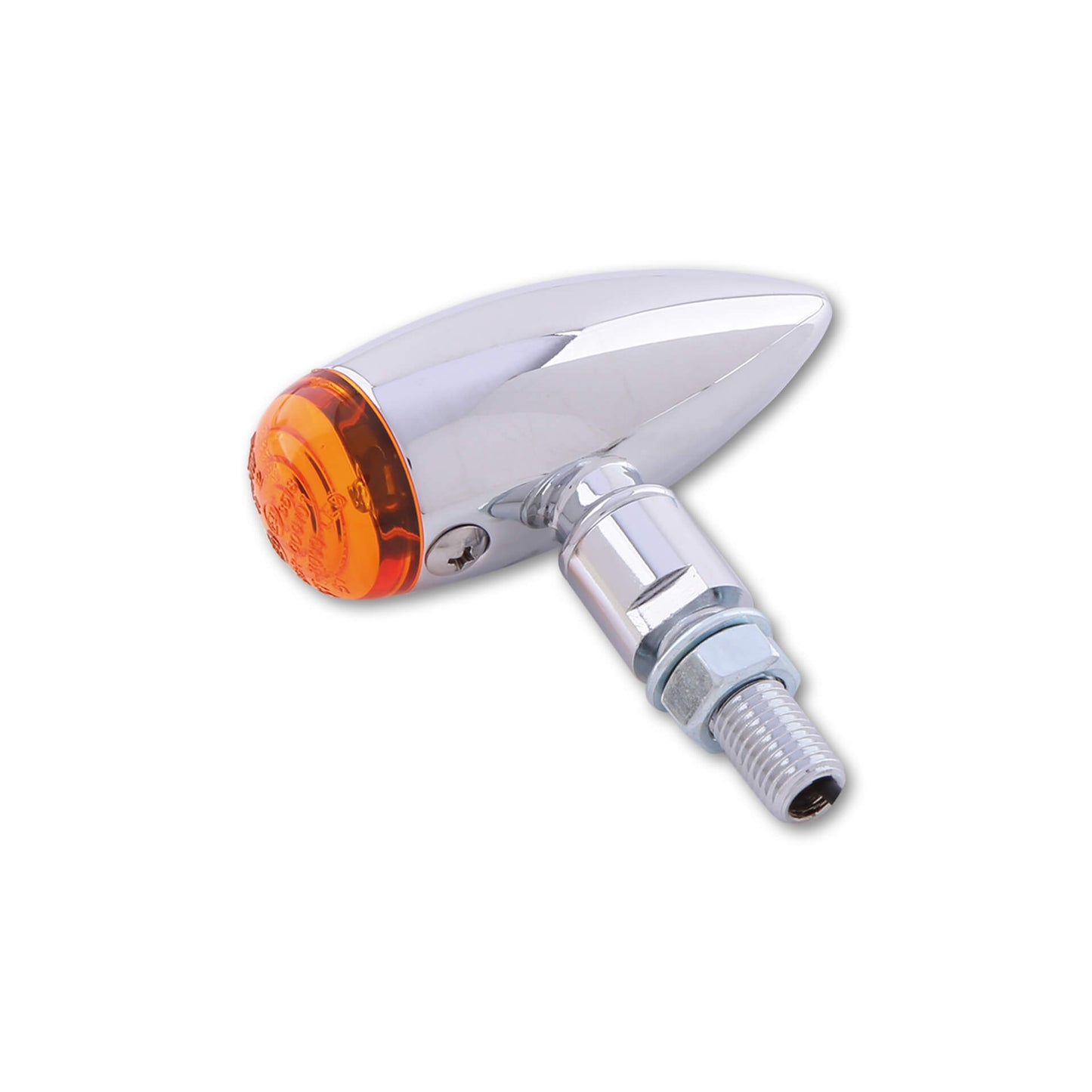 SHIN YO Micro-Bullet Motorrad-Blinker Chrom Glas Orange E-geprüft (Paar)