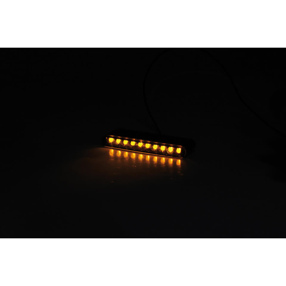 HIGHSIDER Stripe-Run Motorrad LED Sequenzblinker Schwarz E-geprüft Paar