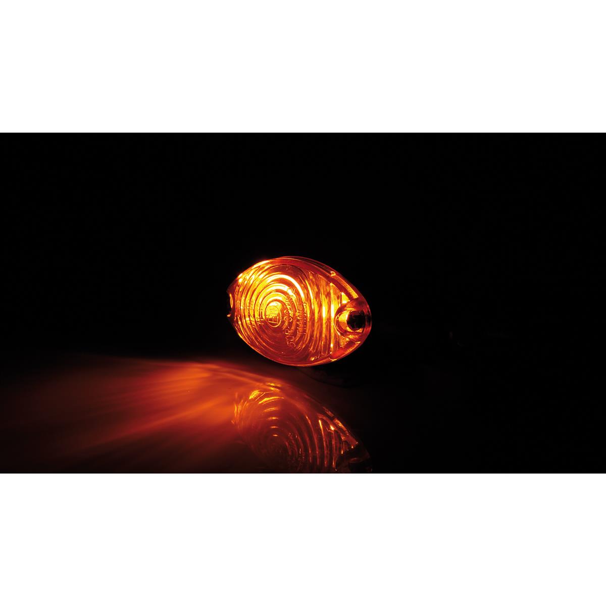 HIGHSIDER Cateye Motorrad Mini-Blinker Schwarz Orange E-geprüft (Paar)