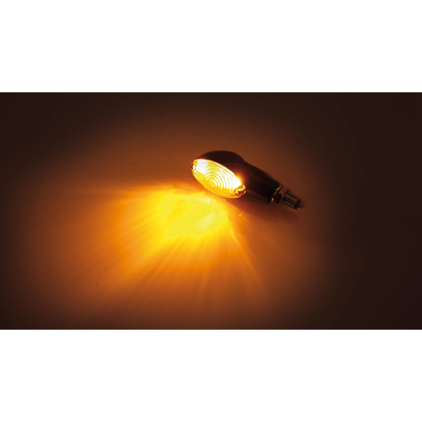 HIGHSIDER Cateye Motorrad Mini-Blinker Gehäuse Schwarz / Glas Rauchgrau (Paar)