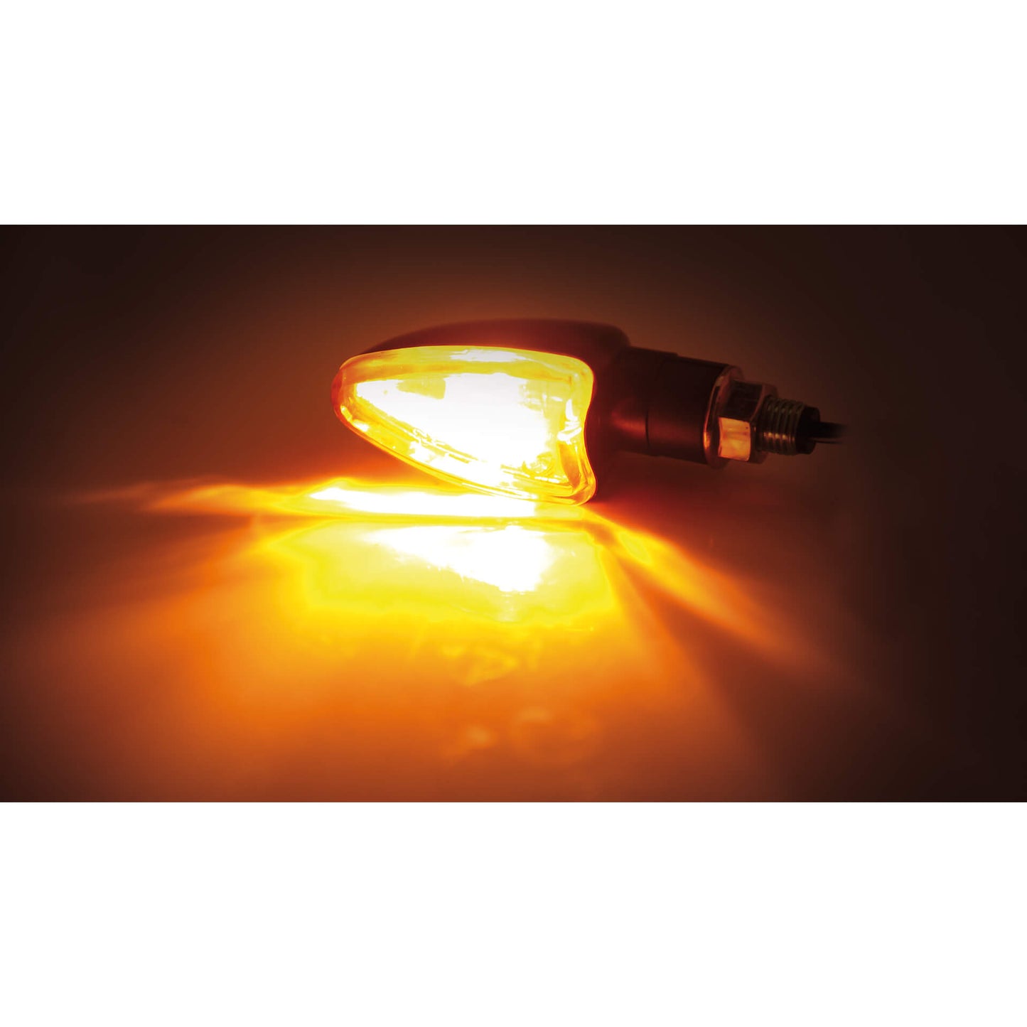 SHIN YO Motorrad Mini-Blinker Arrow Schwarz / Orange, E-geprüft (Paar)