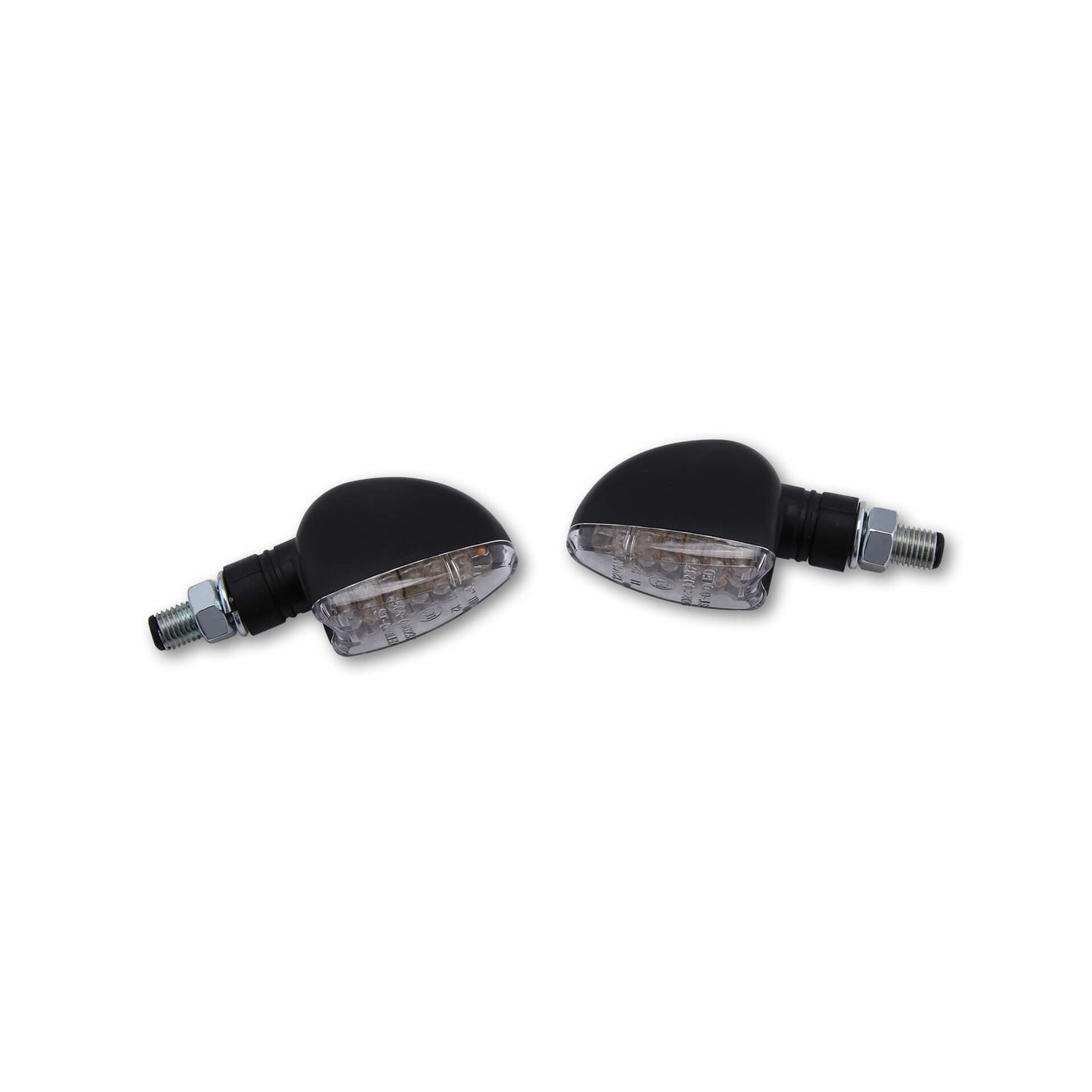 SHIN YO Arrow Motorrad LED Blinker Schwarz / Glas Klar E-geprüft (Paar)