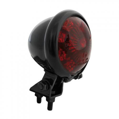 SHIN YO Motorrad LED Rücklicht Bates Style Schwarz/Rot, E-geprüft (1Stck)
