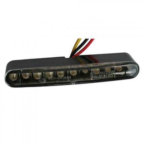 HIGHSIDER Stripe Motorrad LED Rücklicht Schwarz Transparent E-geprüft 1Stck