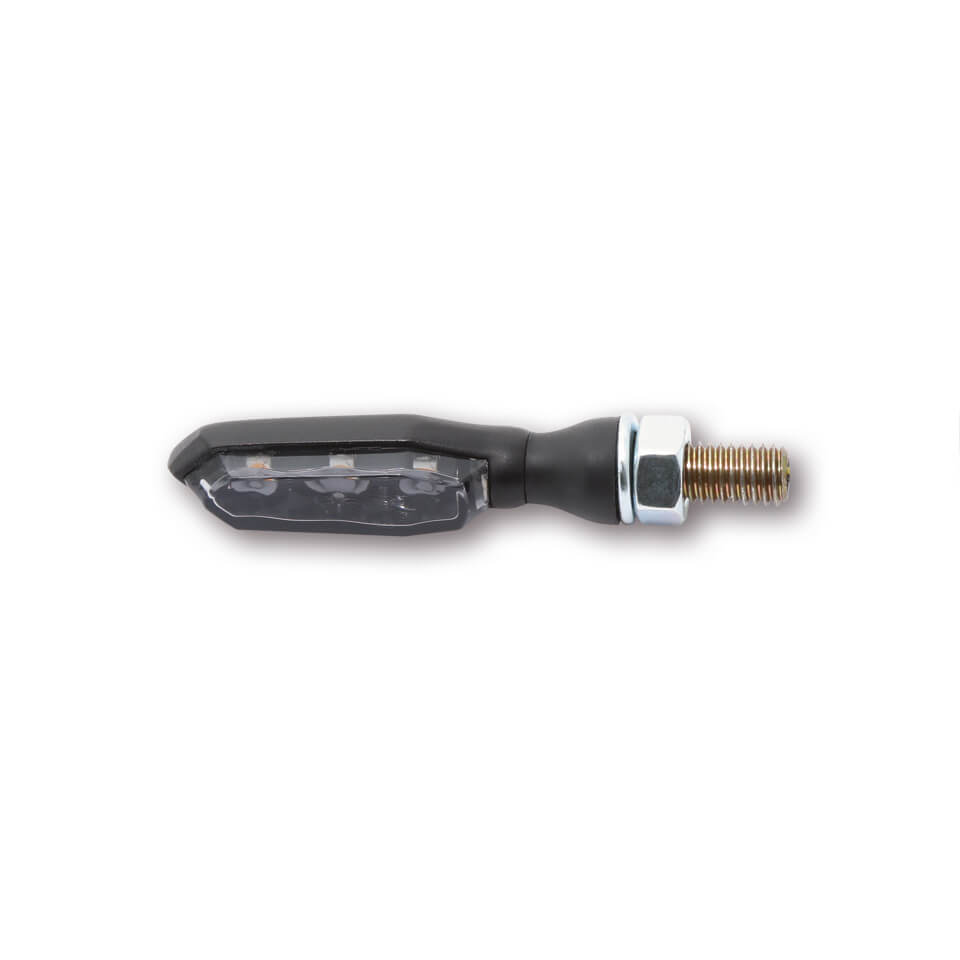 HIGHSIDER Sonic-X1 Motorrad LED Blinker Schwarz / Rauchgrau Glas (Paar)