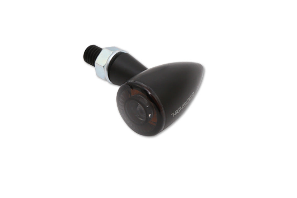 HIGHSIDER Apollo Bullet Motorrad LED Blinker Schwarz/Rauchgrau (Paar)