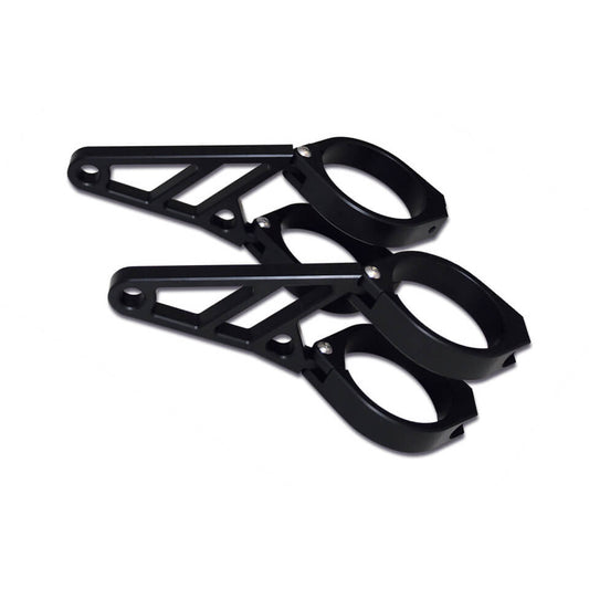 HIGHSIDER CNC Motorrad Scheinwerferhalter-Set 47–54 mm kurz Schwarz