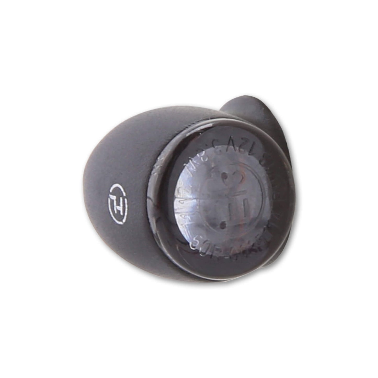 HIGHSIDER Motorrad LED Blinker Proton Two Schwarz Glas Rauchgrau (Paar)