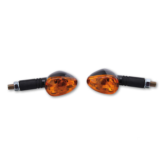 SHIN YO Motorrad Blinker Little Duke Schwarz/Orange E-geprüft (Paar)