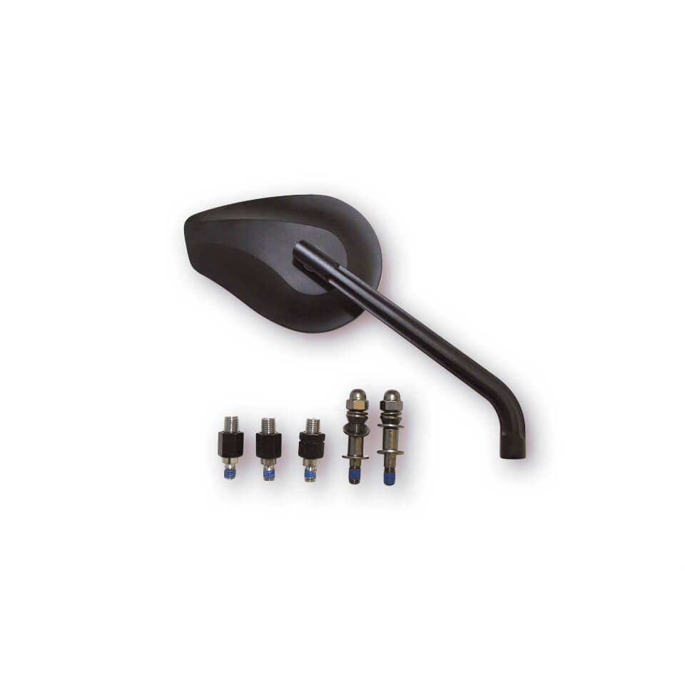 HIGHSIDER Motorrad Spiegel Phoenix 1 Schwarz E-geprüft (Paar)