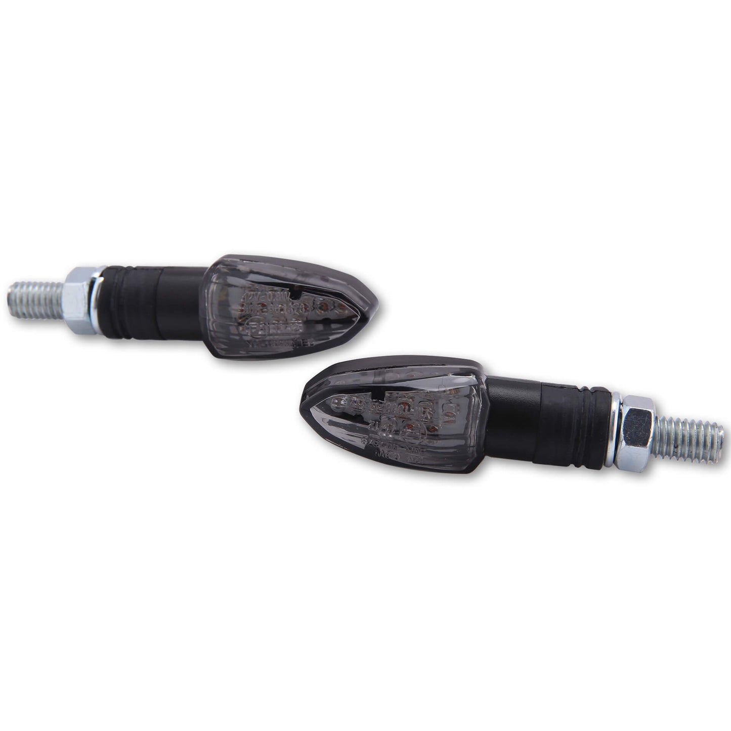 HIGHSIDER Lizzard Motorrad LED Blinker Schwarz Rauchgrau E-geprüft Paar