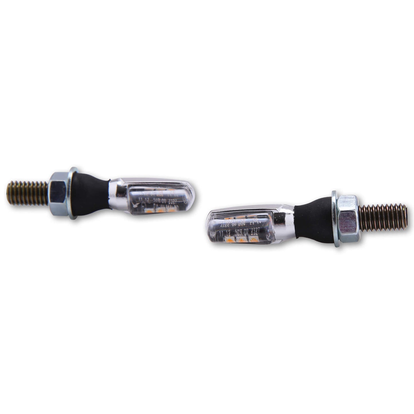 SHIN YO Spark Motorrad LED Blinker Chrom klares Glas E-geprüft Paar