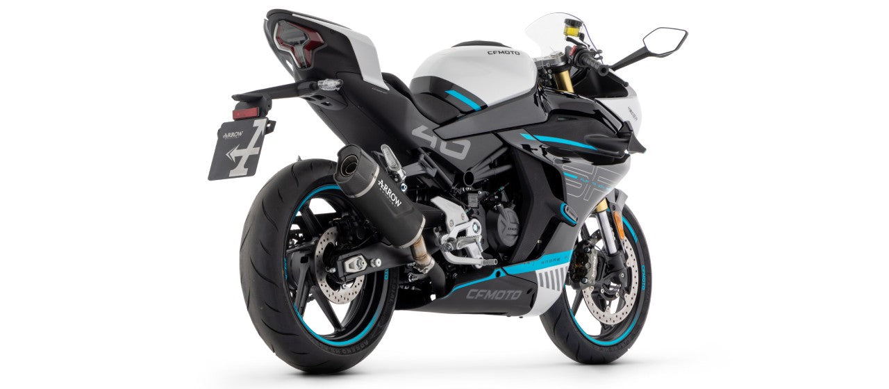 ARROW Indy Race EVO Auspuff Aluminium schwarz passend für CF Moto 450NK / 450SR 2023-