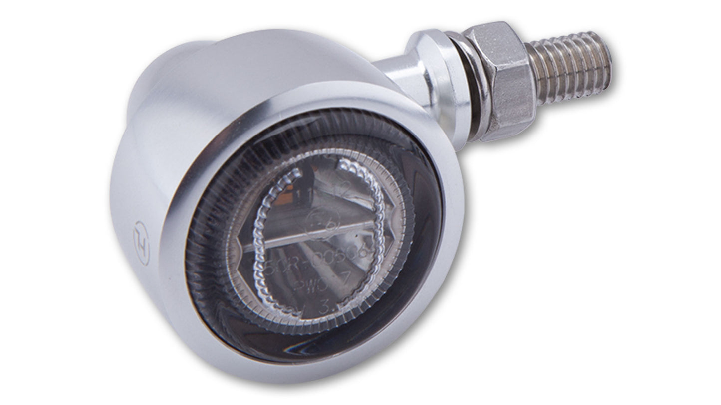 HIGHSIDER Classic-X1 Motorrad LED Blinker Silber Rauchgrau E-geprüft Paar