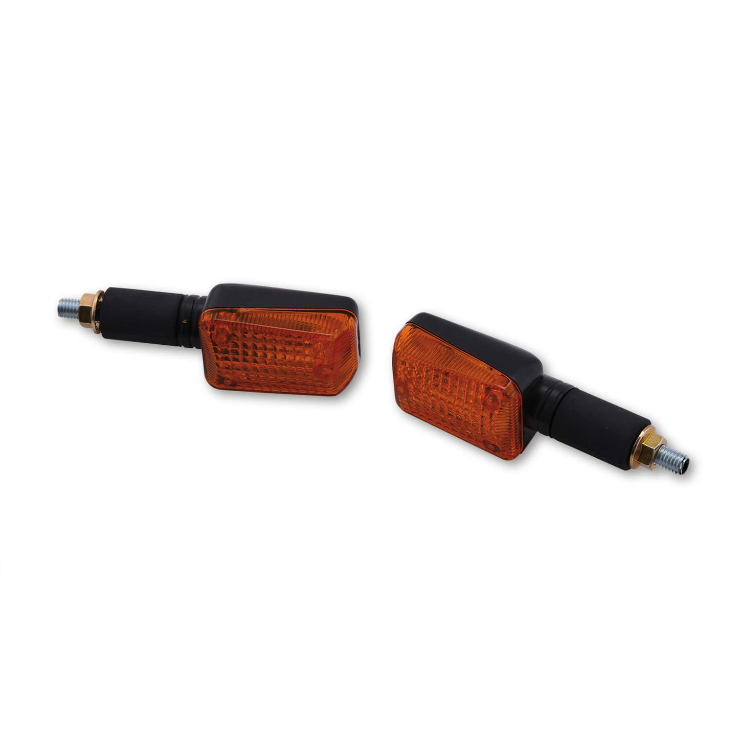 HIGHSIDER smart Mini Motorrad Blinker Gehäuse Schwarz / Glas Orange (Paar)