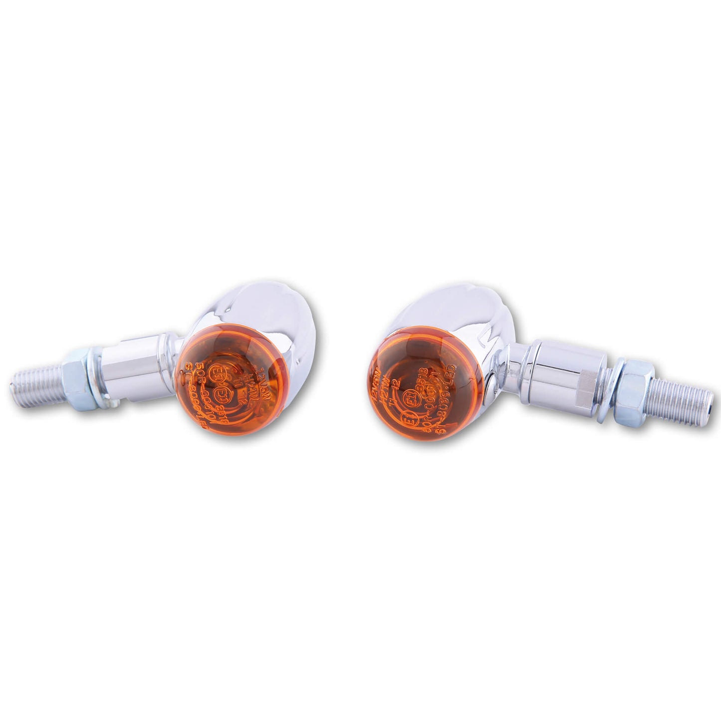 HIGHSIDER smart Micro-Bullet Motorrad Blinker Chrom Orange E-geprüft (Paar)