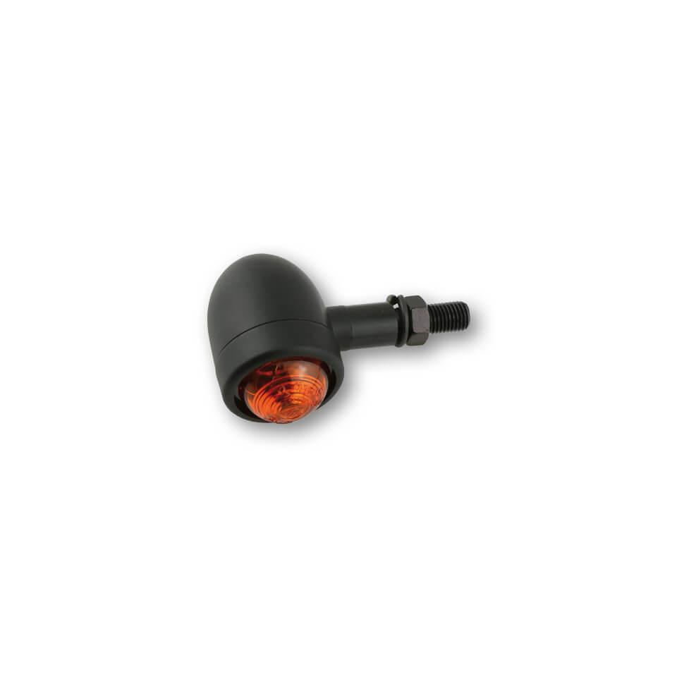 HIGHSIDER smart Old School Typ1 Motorrad Blinker Schwarz/Orange Glas (Paar)