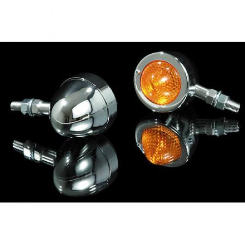 HIGHSIDER Motorrad Blinker smart Bullet Pike Chrom Orange E-geprüft (Stück)
