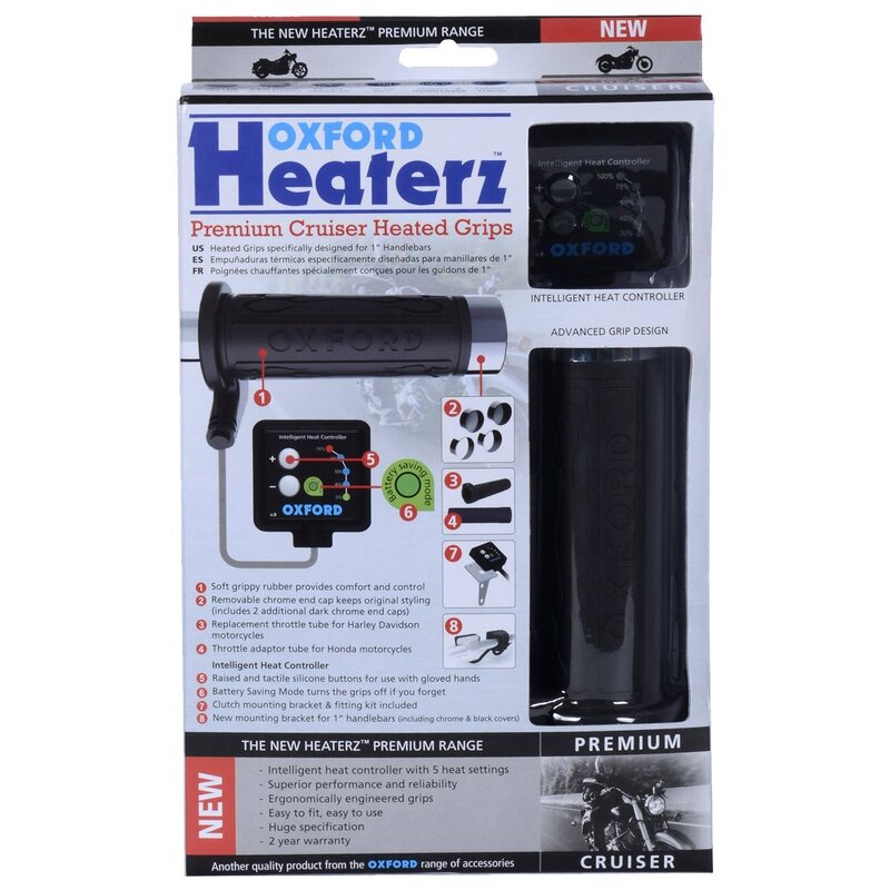 Oxford HotGrips Premium Cruiser/Custom – Motorrad Heizgriffe 1 Zoll