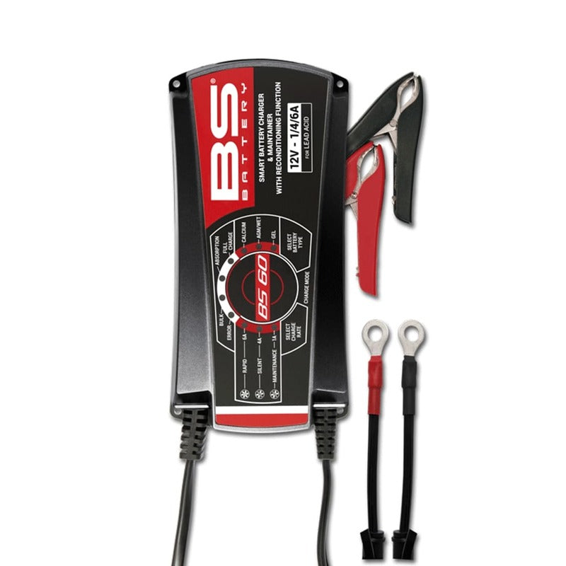 BS BATTERY BS60 12V Motorrad Batterieladegerät 1/4/6A – für Blei-Batterien