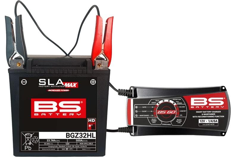 BS BATTERY BS60 12V Motorrad Batterieladegerät 1/4/6A – für Blei-Batterien