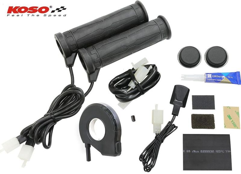 KOSO Apollo-X Premium Heizgriffe 22mm – 5-Stufen Daumenschalter & LED-Anzeige