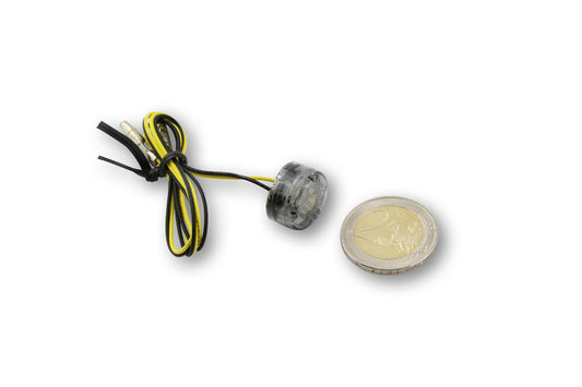 SHIN YO Micro-Oval Motorrad LED Blinker Rauchgrau E-geprüft (Paar)