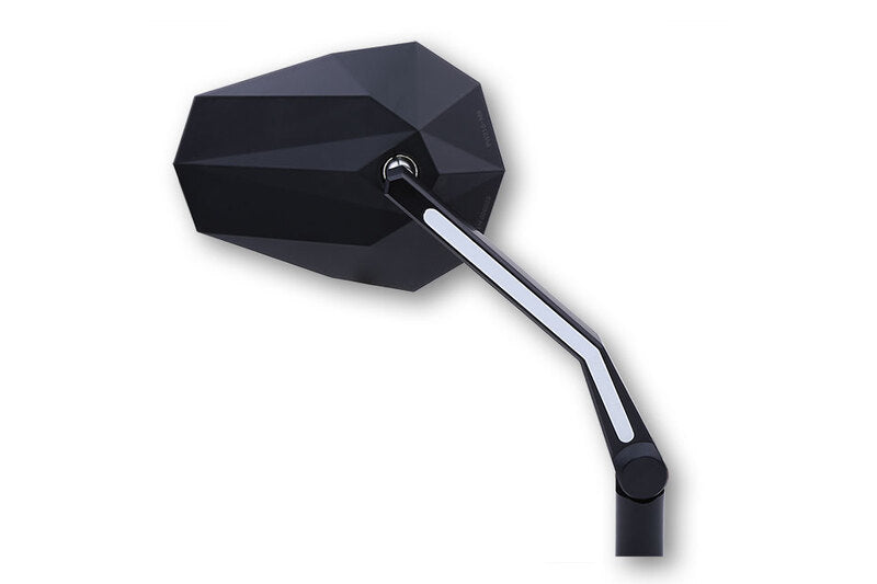 HIGHSIDER Stealth-X3 Motorrad Spiegel Schwarz LED Positionslicht E-geprüft Paar