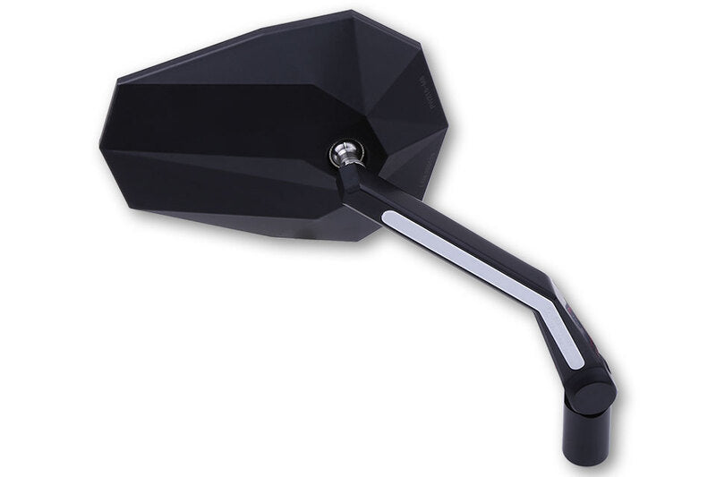 HIGHSIDER Stealth-X3 Motorrad Spiegel Schwarz LED Positionslicht E-geprüft Paar