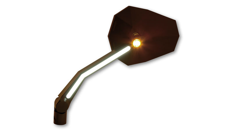HIGHSIDER Stealth-X4 Motorrad Spiegel LED Blinker Positionslicht Schwarz Paar