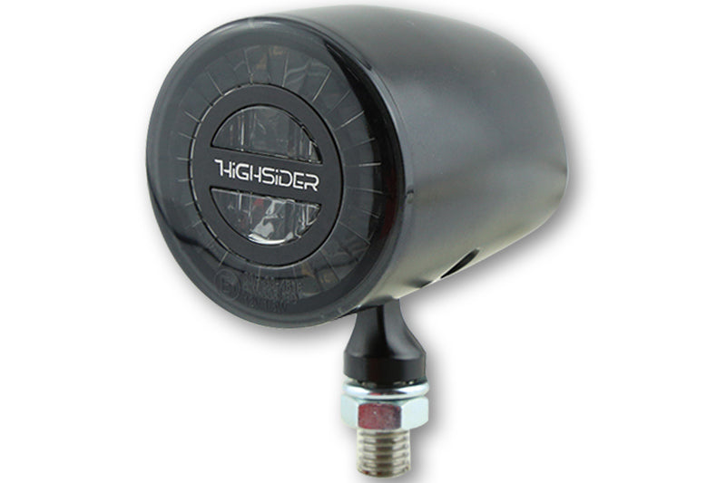 HIGHSIDER Rocket Classic Motorrad LED Rücklicht Schwarz Getönt E-geprüft 1Stck