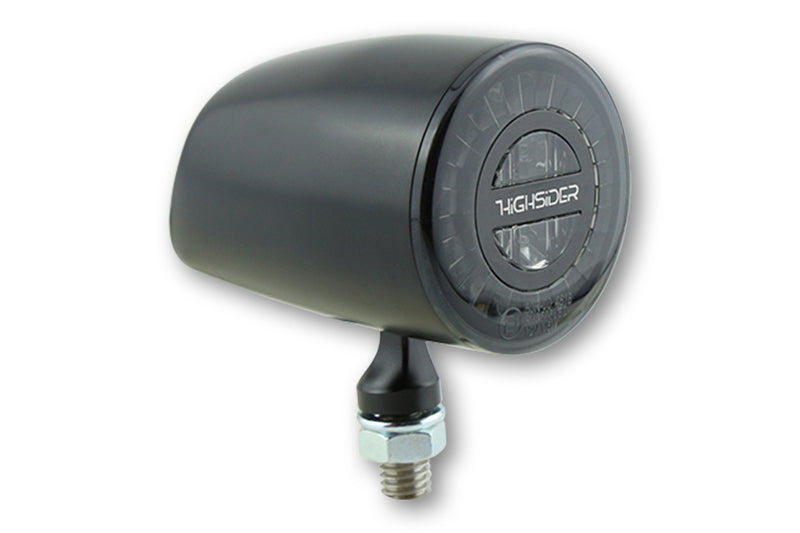 HIGHSIDER Rocket Classic Motorrad LED Rücklicht Schwarz Getönt E-geprüft 1Stck