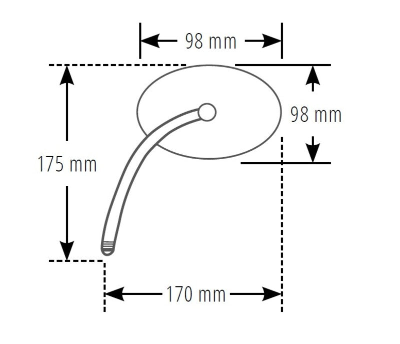 HIGHSIDER Conero Motorrad Lenkerspiegel Schwarz E-geprüft Universal (1Stck.)