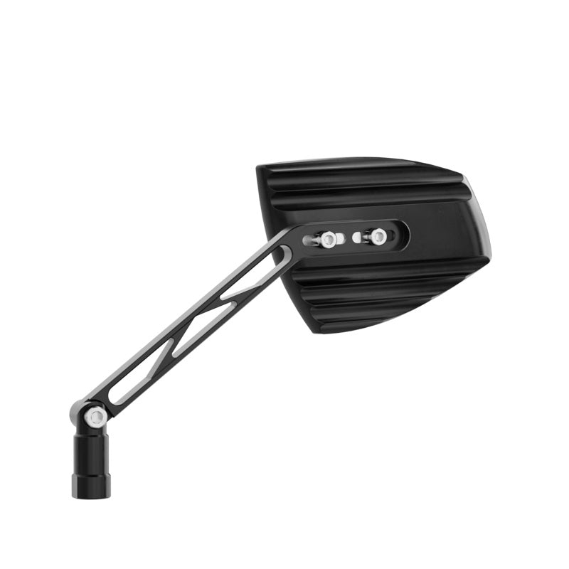 HIGHSIDER Wave Motorrad Spiegel Schwarz Silber E-geprüft Paar