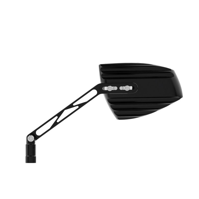 HIGHSIDER Wave Motorrad Spiegel Schwarz Silber E-geprüft Paar