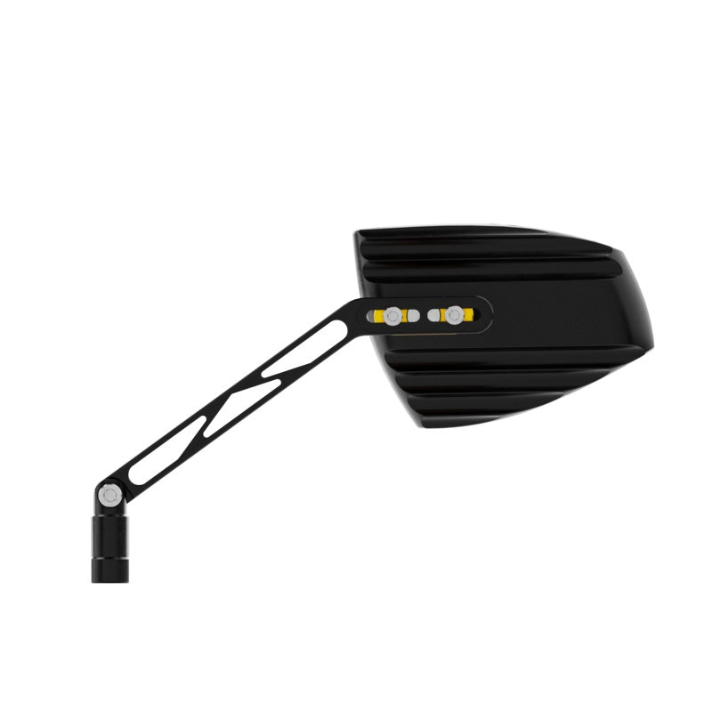 HIGHSIDER Wave Motorrad Spiegel Schwarz Gold E-geprüft Paar