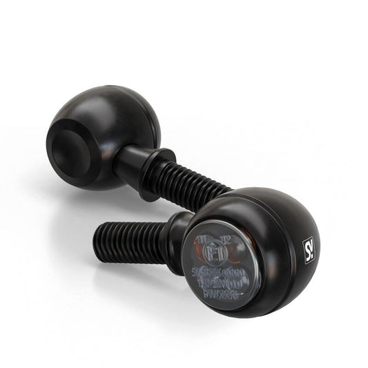 SHIN YO Motorrad LED Blinker Circula-S Schwarz/Rauchgrau E-geprüft (Paar)