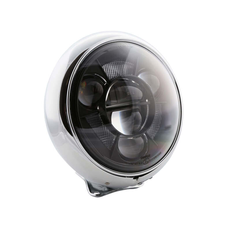 Highsider 7 Zoll HD-Style Typ 11 Motorrad LED Scheinwerfer Chrom E-geprüft