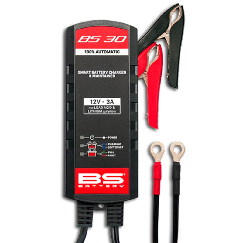 BS BATTERY BS30 12V Motorrad Batterieladegerät 3A – geeignet für Blei & Lithium