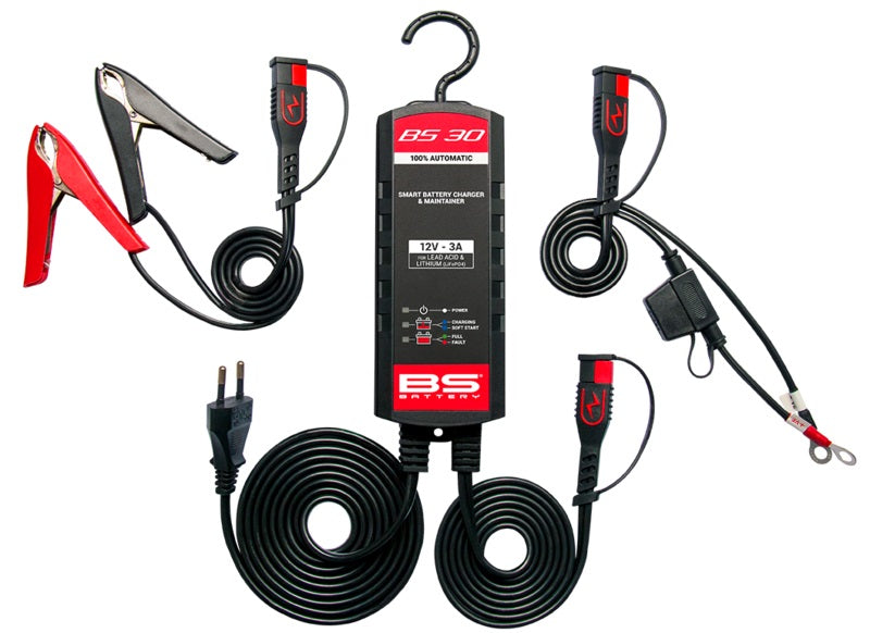 BS BATTERY BS30 12V Motorrad Batterieladegerät 3A – geeignet für Blei & Lithium