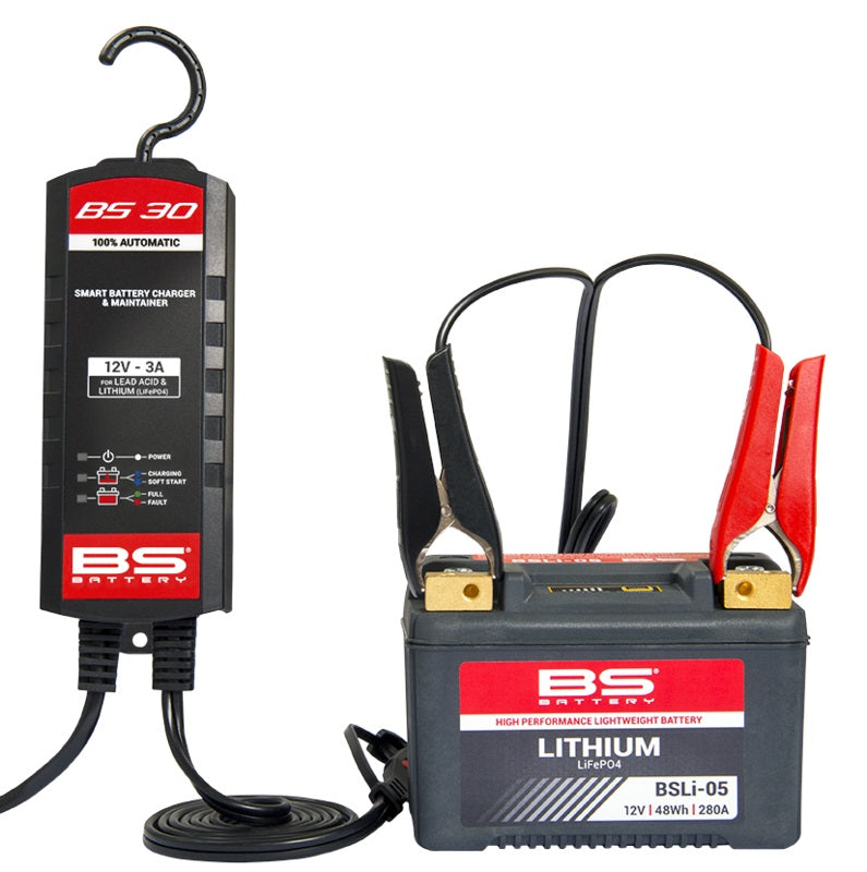 BS BATTERY BS30 12V Motorrad Batterieladegerät 3A – geeignet für Blei & Lithium