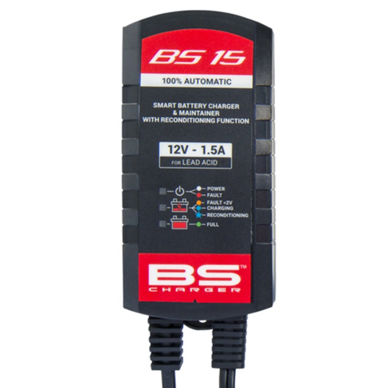 BS BATTERY BS15 12V Motorrad Batterieladegerät 1,5A – für Blei-Säure-Batterien