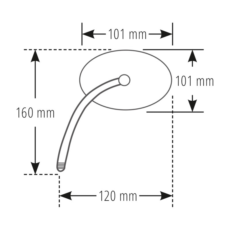 HIGHSIDER smart Motorrad Lenkerspiegel Seventy Schwarz E-geprüft (1Stck.)