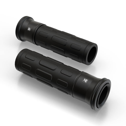 SHIN YO Motorrad Lenkergriffe Circula-LS Schwarz 7/8 Zoll 22,2 mm 125 mm (Paar)