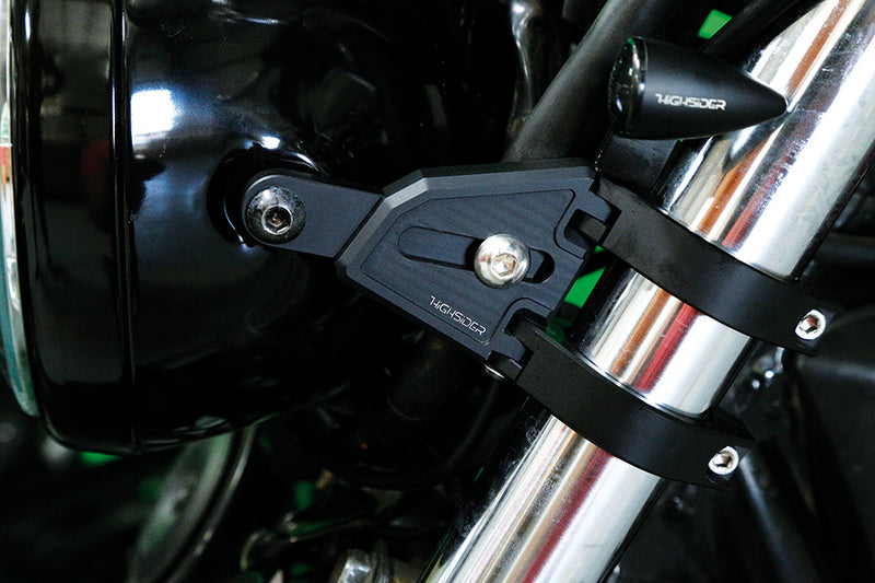 HIGHSIDER Motorrad Scheinwerferhalter EXTEND schwarz Ø42-43 mm verstellbar (Set)